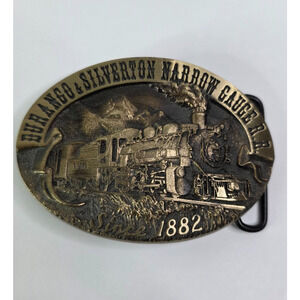 Vintage Belt Buckle 1984 Solid Bronze Durango & Silverton Narrow Gauge Railroad